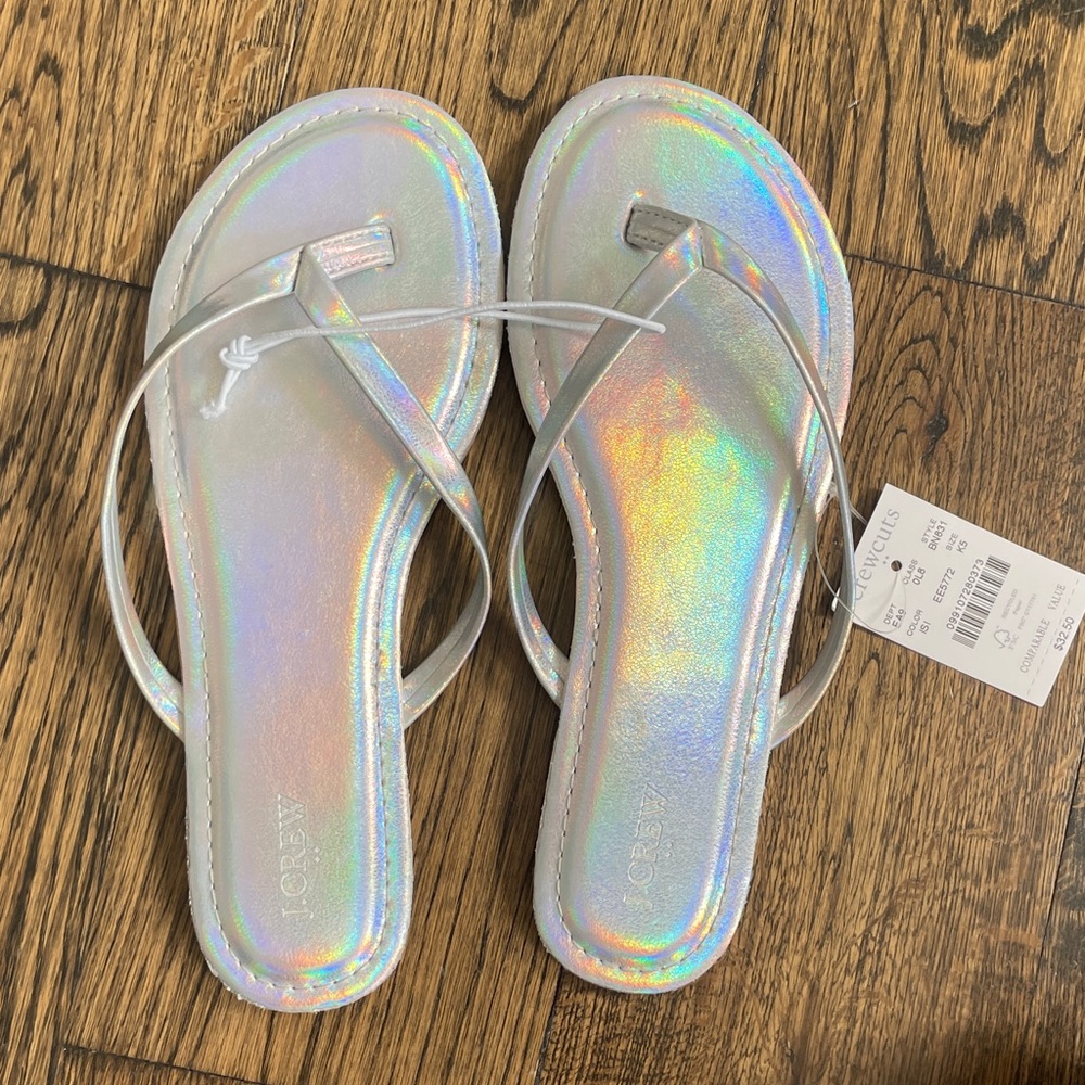 Crewcuts Iridescent Kids Flip Flops